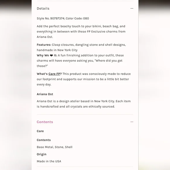 NWT *BUNDLE* Free People Ariana Ost Coastal Bikini Charms - Picture 3 of 5